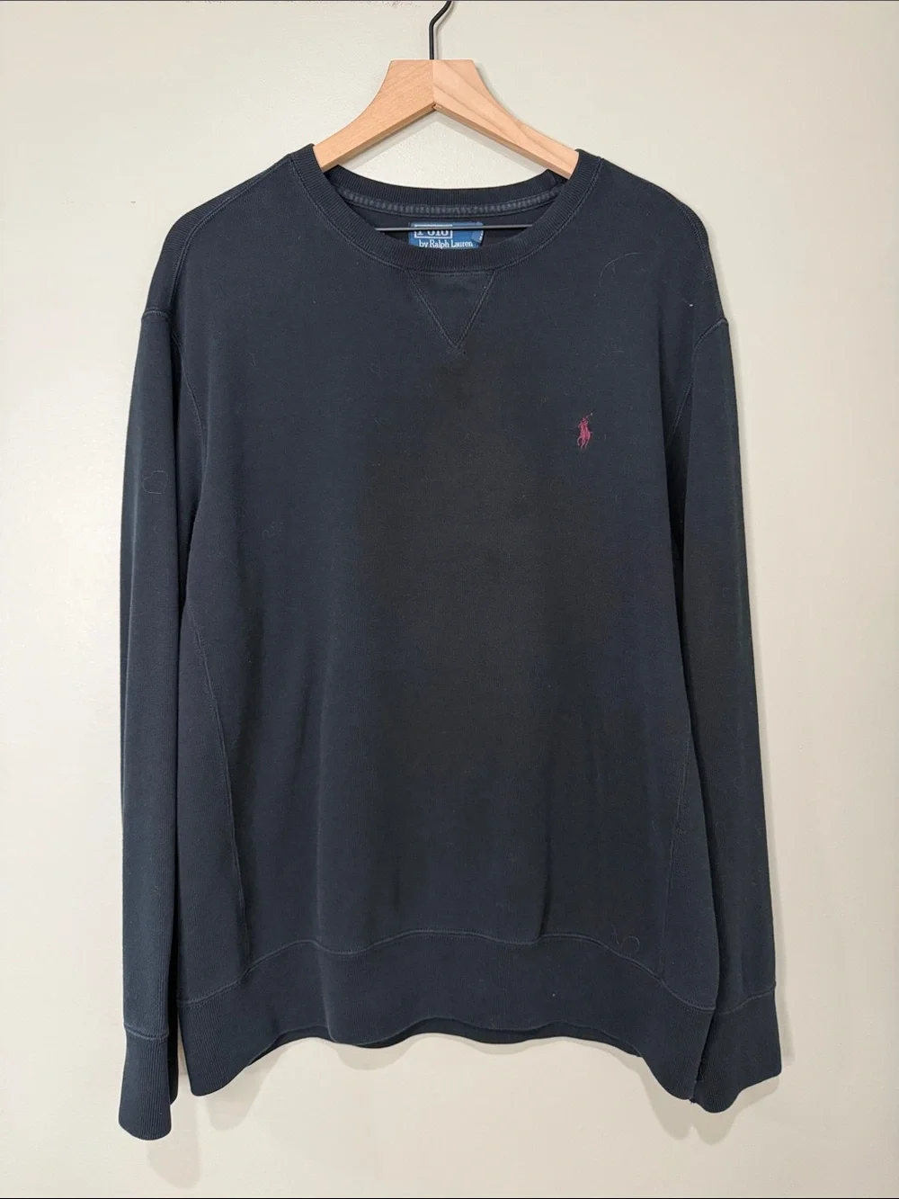 Polo by Ralph Lauren Crewneck Sweater with Red Pony XL 100% Cotton